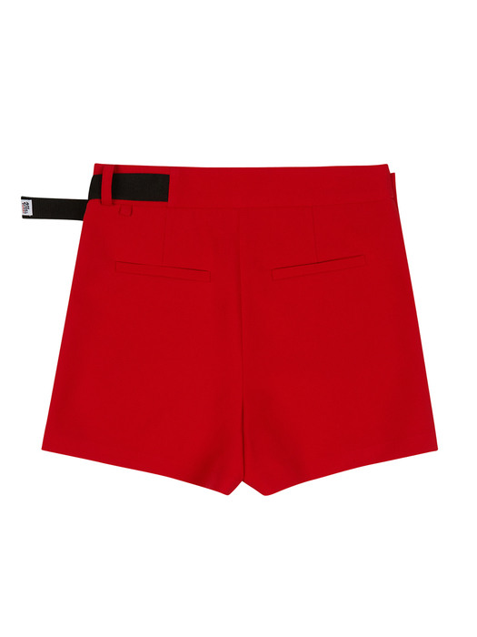 BUCKLE LAP SHORTS RED