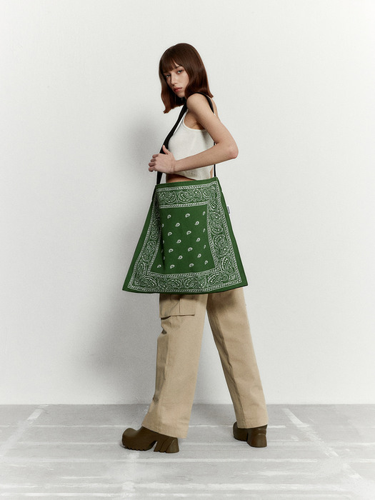 Paisley canvas bag 001 Green