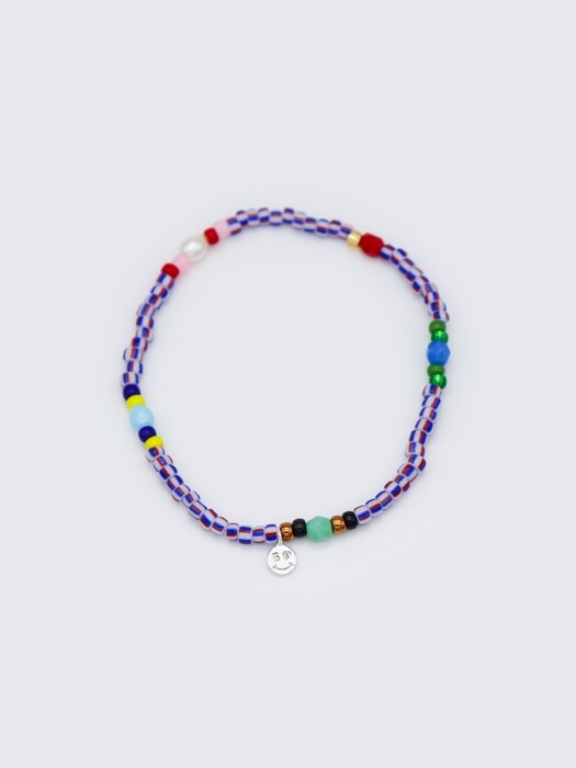 Tropic play color beads Bracelet 미니 스마일 참 트로픽 컬러 비즈 팔찌