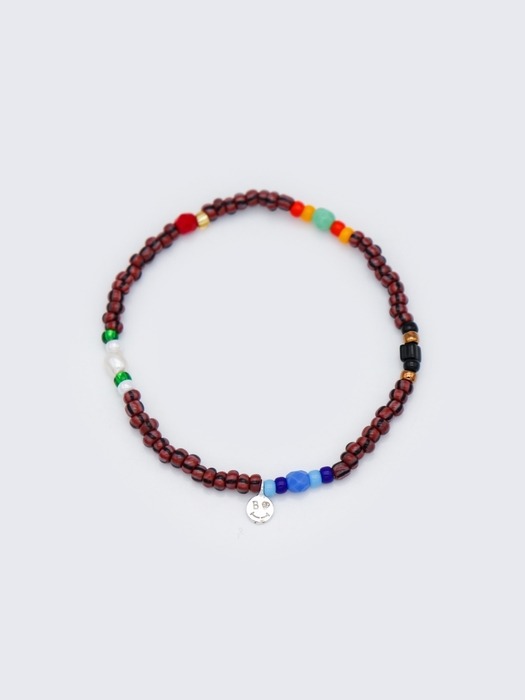 Tropic play color beads Bracelet 미니 스마일 참 트로픽 컬러 비즈 팔찌