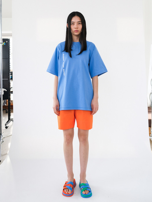 Cotton Shorts with waist adjustments in orange