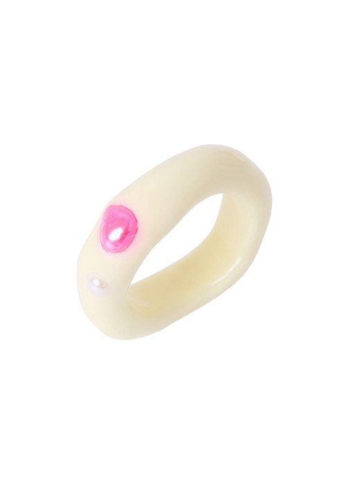pink pearl cream ring