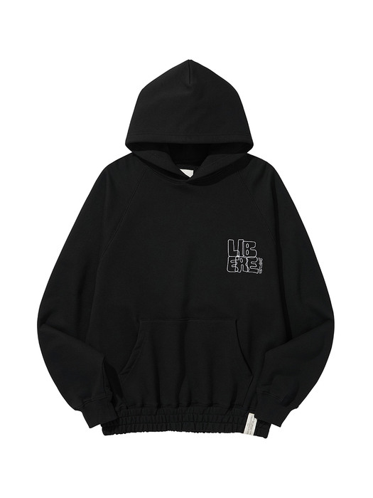 LOGO BANDING HOODIE / BLACK