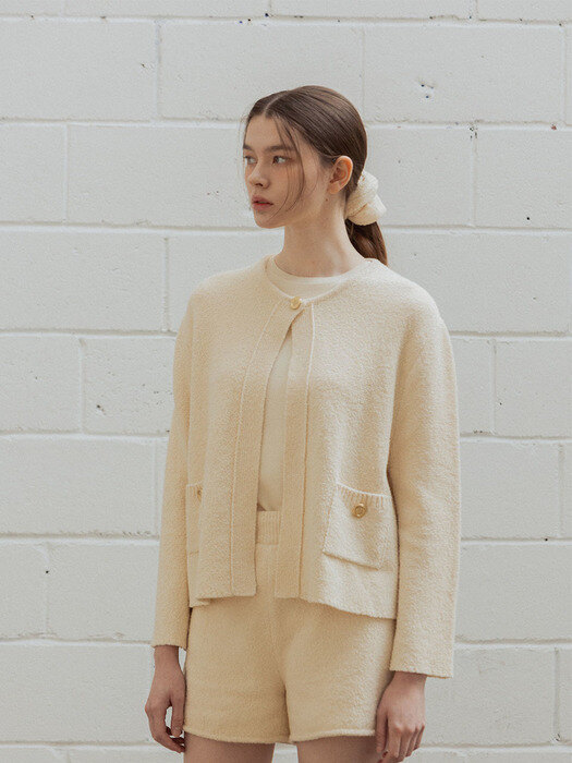 Tweed Knit Jacket (Margarine)