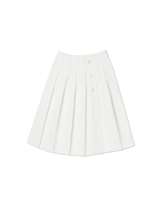 lotsyou_April pleats skirt White