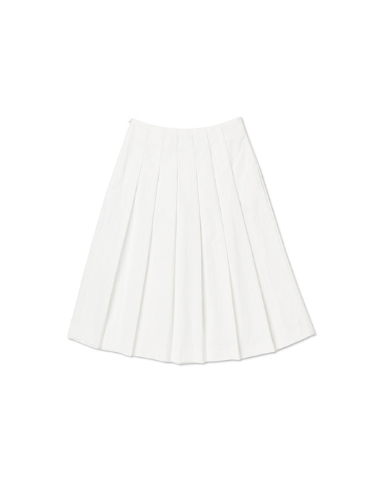 lotsyou_April pleats skirt White
