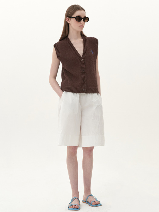 buttoned knit vest_chocolate
