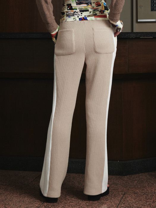 Flared Lounge Pants Beige Off-White
