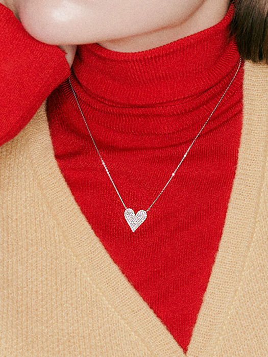 heart pave necklace