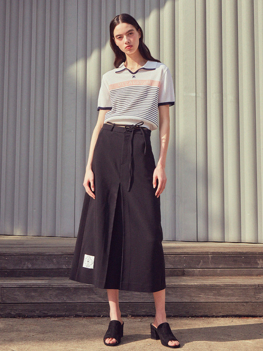 [LINE] Basic Tuck Long Skirt
