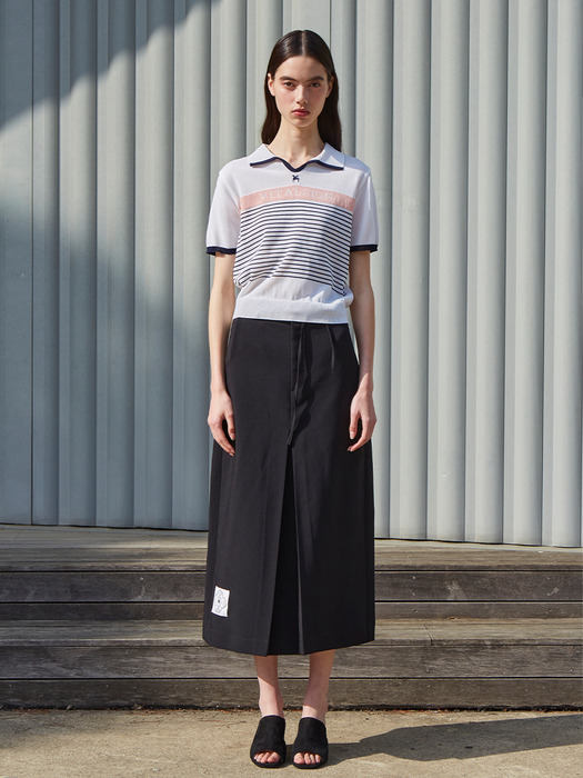 [LINE] Basic Tuck Long Skirt