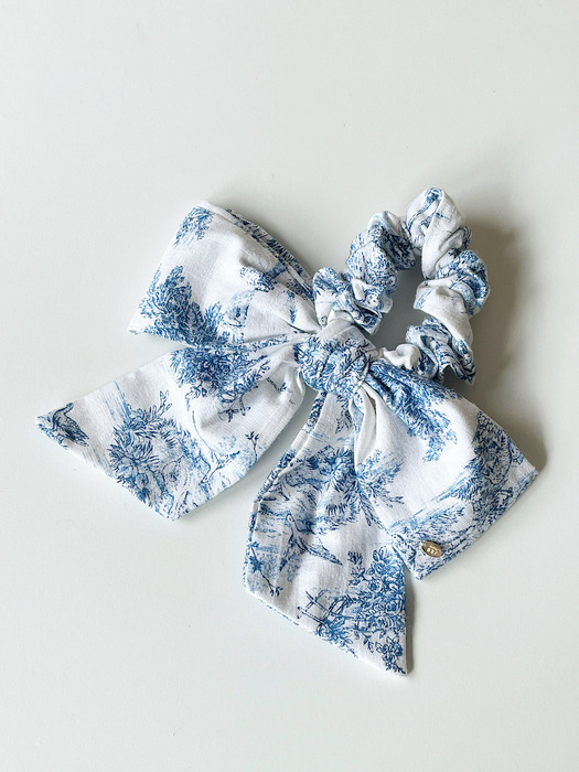 French Etoile Ribbon Scrunchies [Blue]