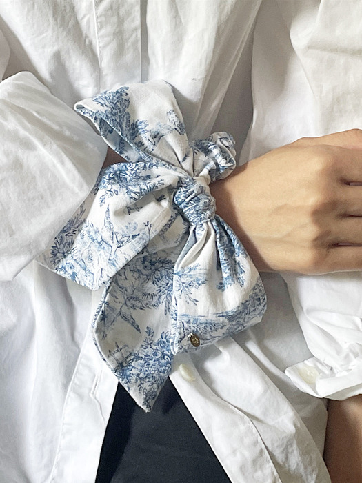 French Etoile Ribbon Scrunchies [Blue]