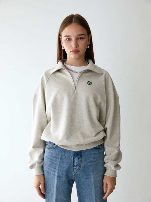 half zip-up sweatshirts_oatmeal