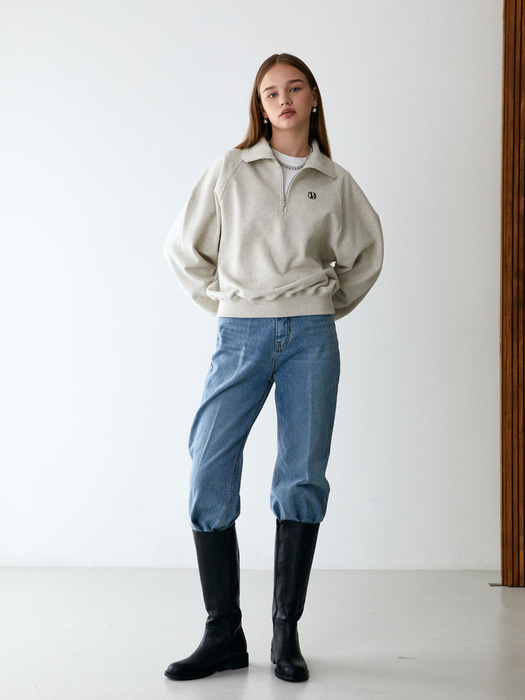 half zip-up sweatshirts_oatmeal