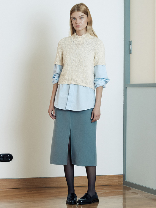 [Day-Wool] Handmade Slit Midi Skirt_3color