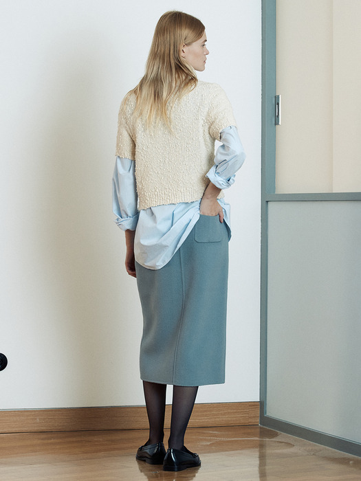 [Day-Wool] Handmade Slit Midi Skirt_3color