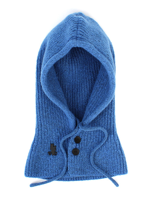 Wool Knit Blue Open Balaclava 바라클라바