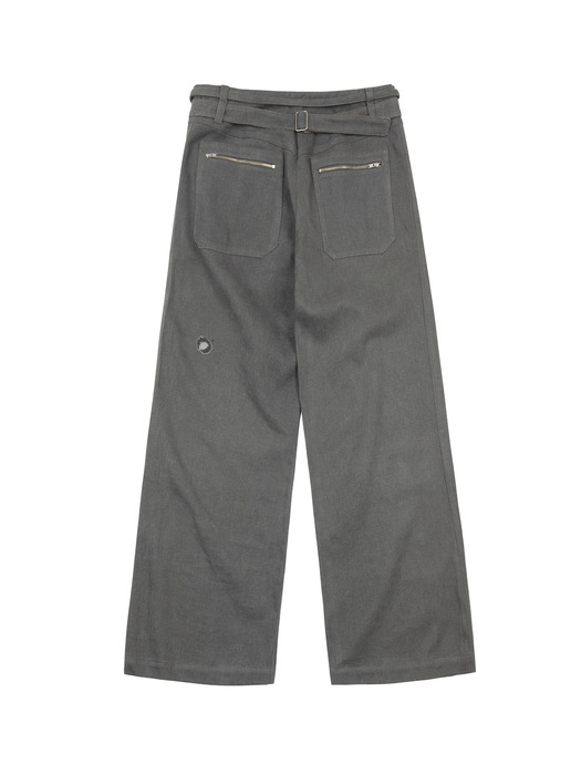 Charcoal Cinch Back Trousers