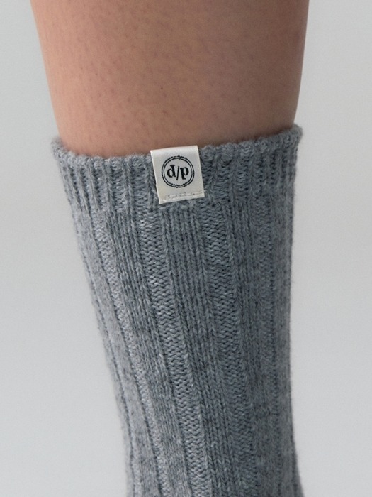 cashmere blend ribbed socks - gray