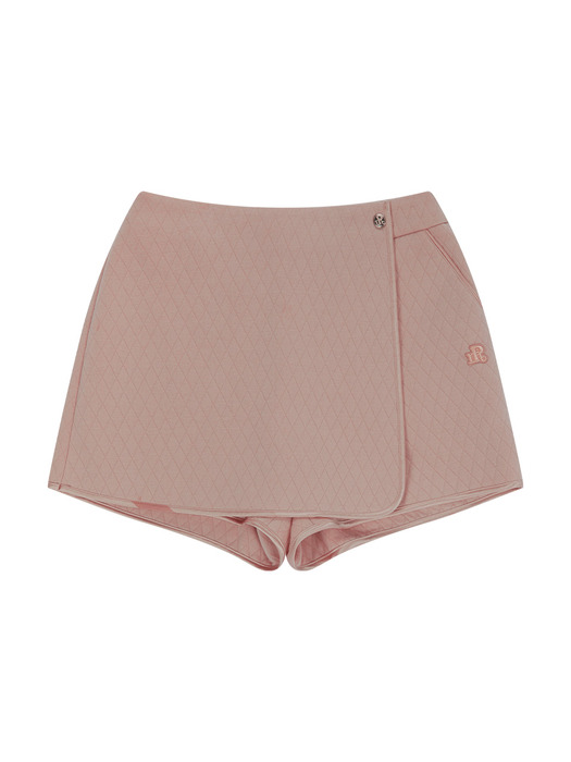JERSEY QUILTED CULOTTE PANTS - PINK
