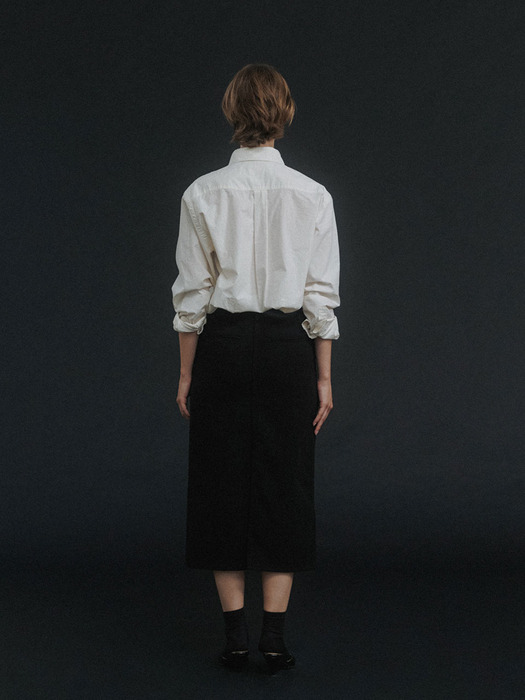 H-line long skirt (Washed black)
