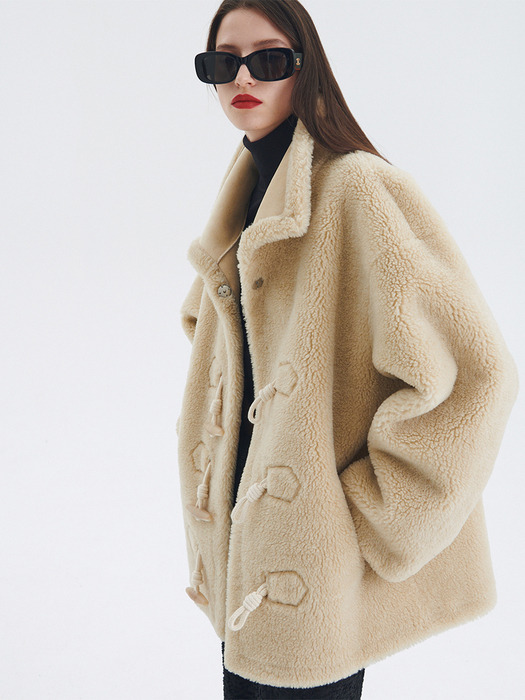 REVERSIBLE TOGGLE MUSTANG WOOL COAT_IVORY