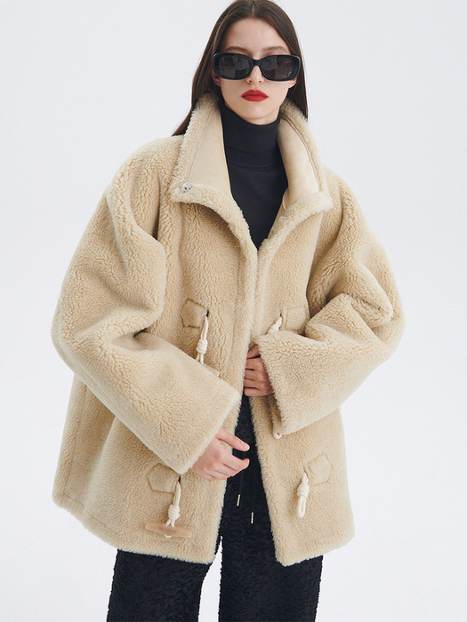 REVERSIBLE TOGGLE MUSTANG WOOL COAT_IVORY