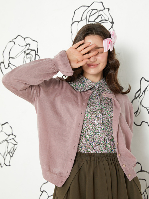 Pink katiacho Lovely Collar Cotton Blouse Pink Flower