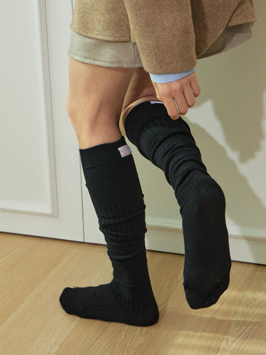 Lively knee socks (black)