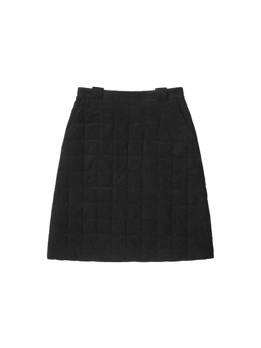 P3168 Square quilting skirt_Black