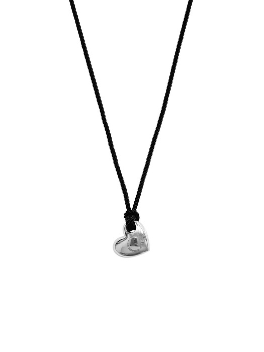 Heart Petite & Black Cord Necklace