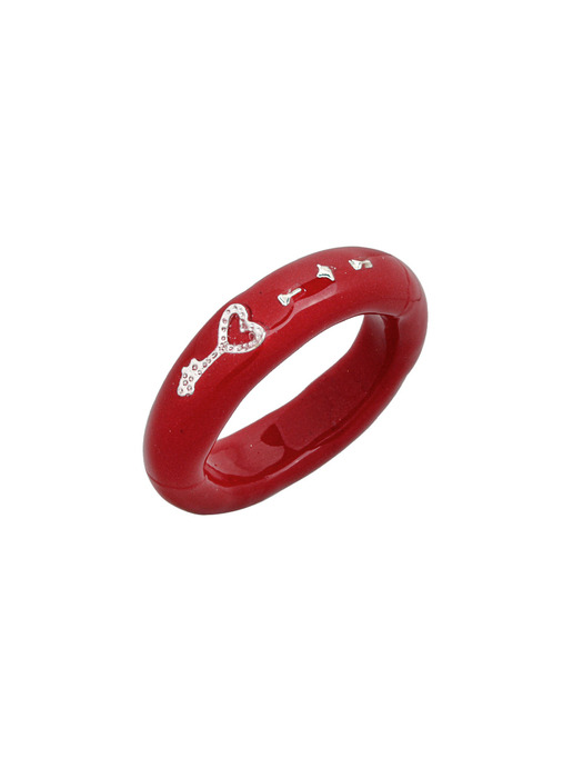 heart key shape ring