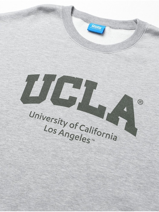 남여공용 UCLA 로고 프린트 기모 스웨트 셔츠[M-GREY](UZALT91_51)