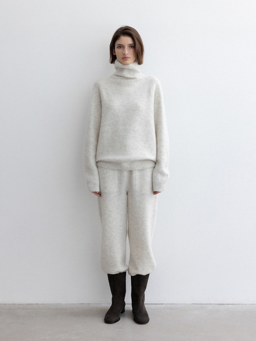 knit pocket pants (melange gray)