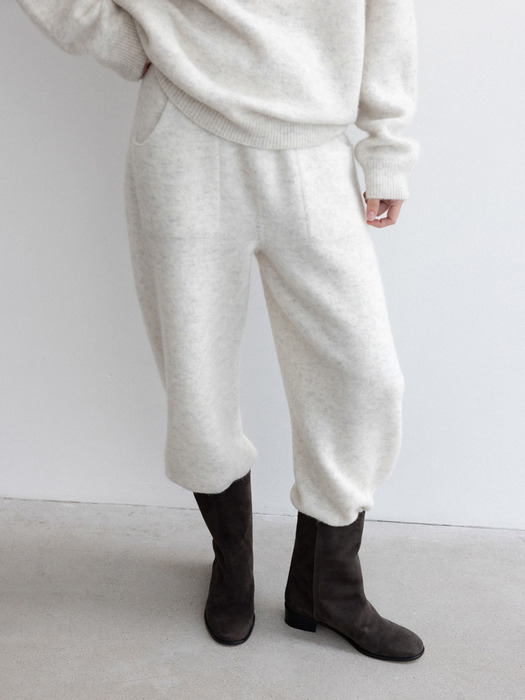 knit pocket pants (melange gray)
