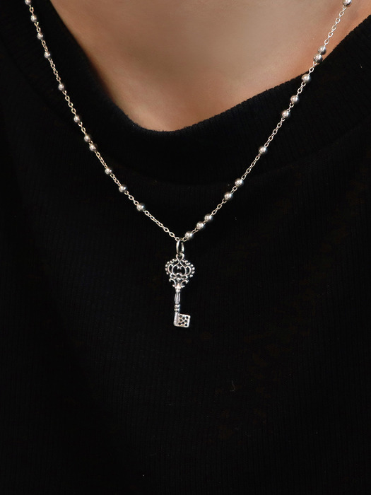 Silver Antique Key Necklace