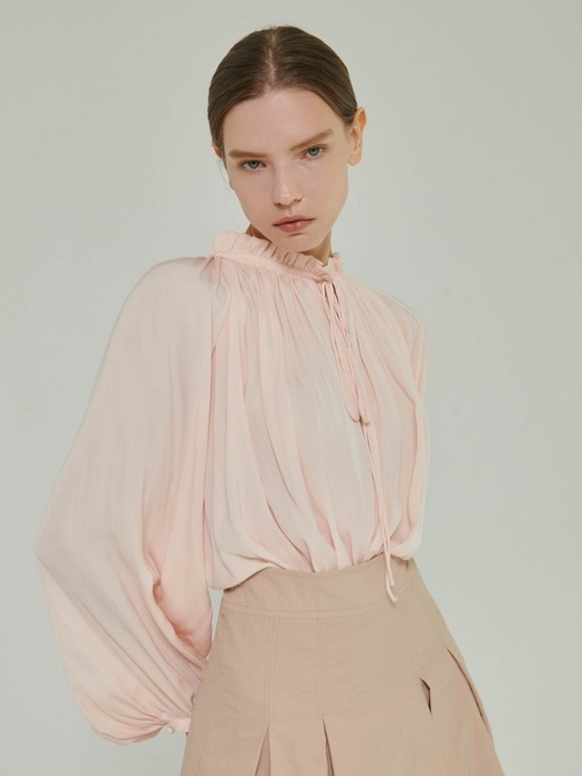 Gemma Shirring Blouse [Salmon]