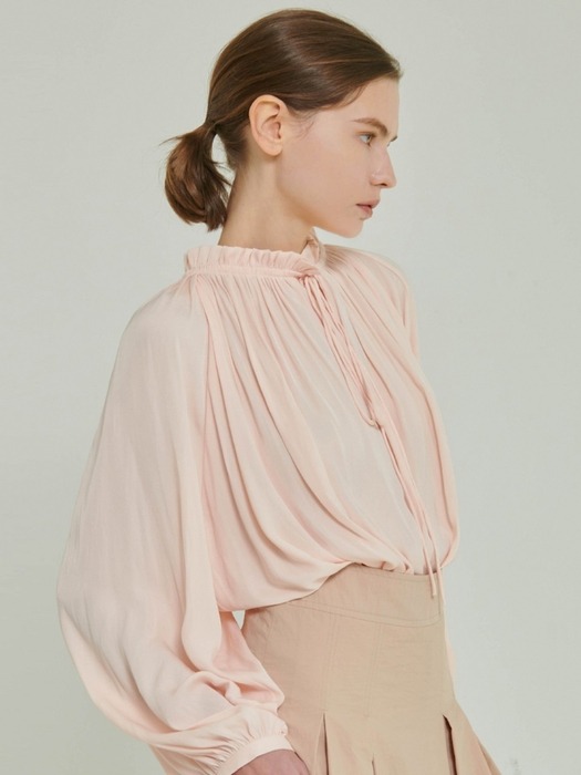 Gemma Shirring Blouse [Salmon]