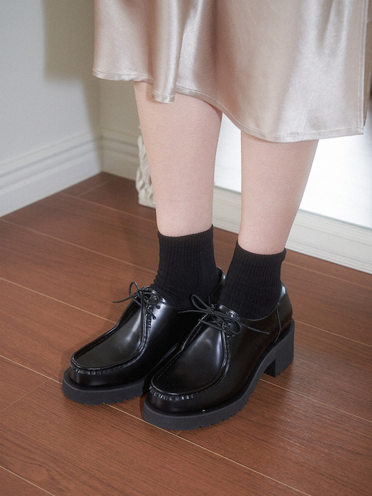 [단독]Classic Lace-up PF Loafers_Black