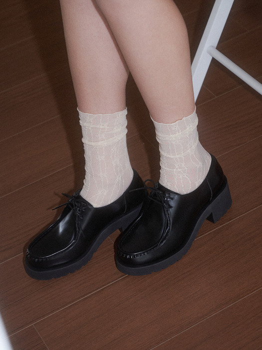 [단독]Classic Lace-up PF Loafers_Black