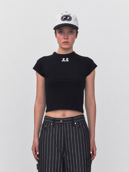 RR LOGO CROP TOP - BLACK