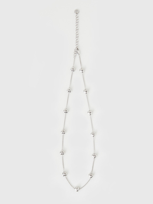 Bold heart chain necklace - silver