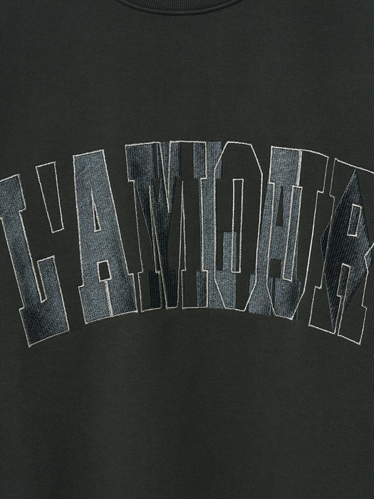 LAMOUR Big Embroidery Stitch Sweatshirt T87 Charcoal