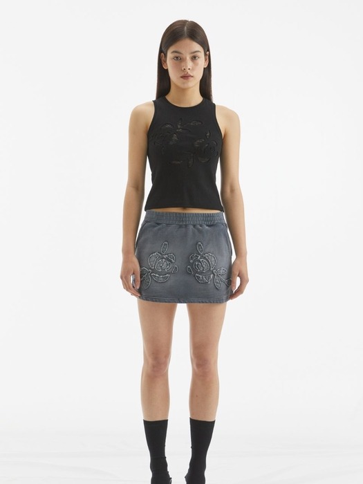 ROSE WASHED SKIRT / CHARCOAL