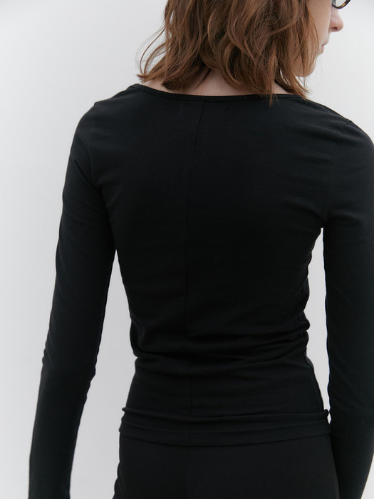 back line u neck top (black)