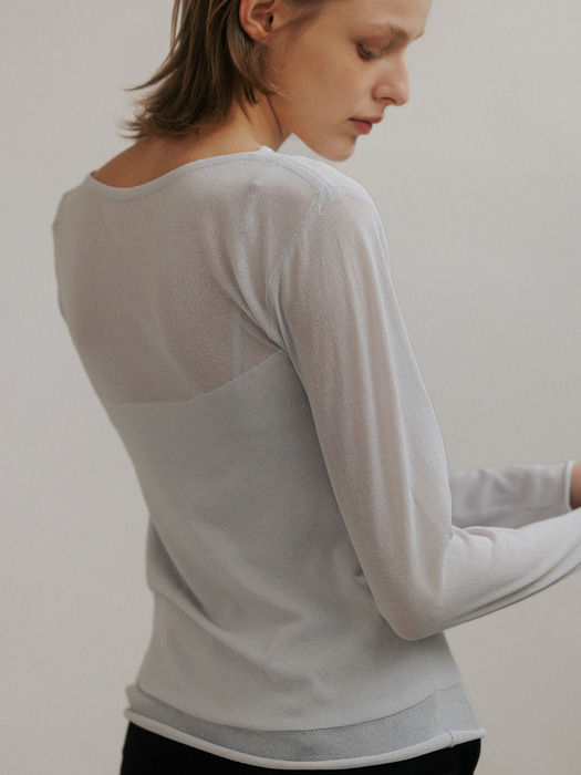 see-through bustier pullover (light grey)