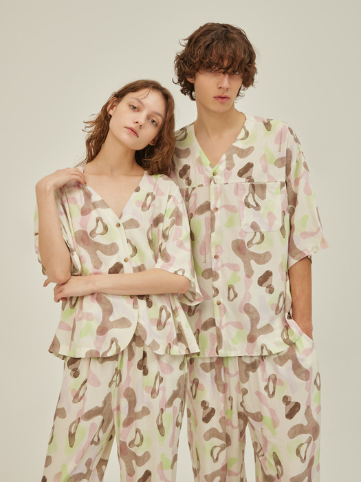 COZY PAJAMA COUPLE SET_arc beige