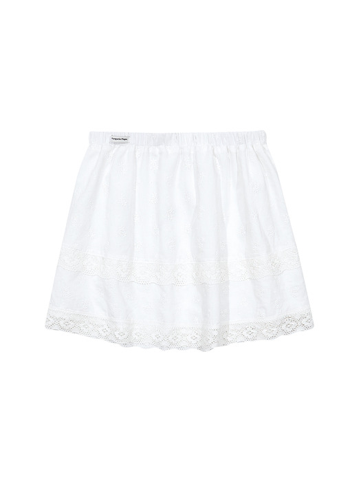 LACE TRIMMING SKIRT (WHITE)