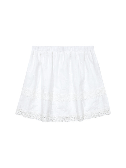 LACE TRIMMING SKIRT (WHITE)